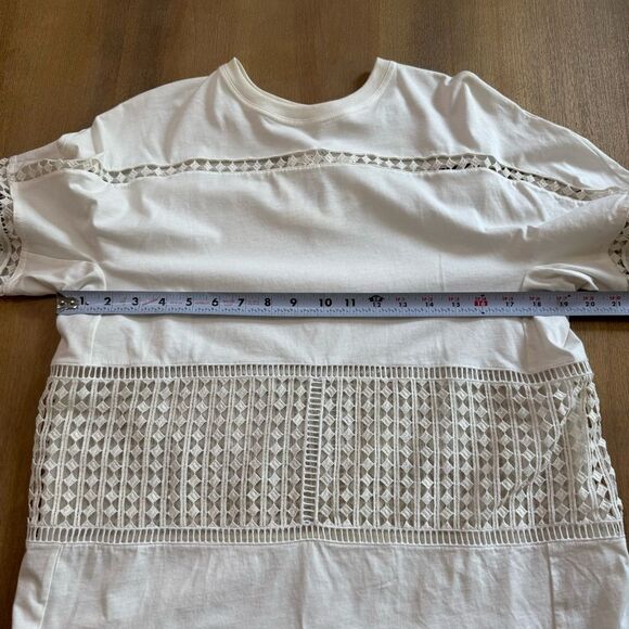 Chloe Shirt Dress Medium Off‎ White Silk Lace Detail - Picture 5 of 16